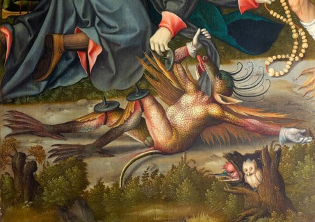 St Anthony's altar from the castle church, painting by Hans von Köln, Lübeck 1522, Demons and