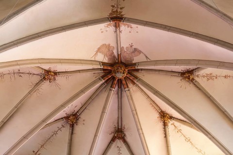 Choir vault with frescoes, Angel, St, Saint, Saint