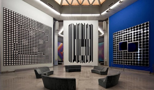Aix en Provence, Vasarely MuseumBuilt 1973-76. op-art wall installations around 1975 v l n r Object