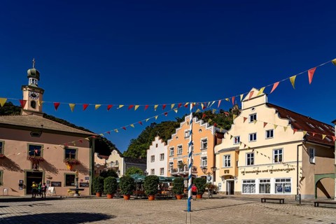 The market square of Riedenburg, Lower Bavaria, Bavaria, Germany, Europe