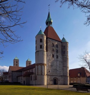 Westwork of the collegiate church of St Boniface in Freckenhorst, Warendorf, Münsterland, North