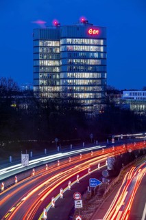 E.ON headquarters, Group headquarters in Essen-Rüttenscheid, A52 motorway, North Rhine-Westphalia,