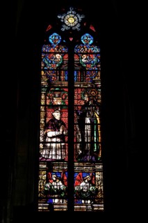 Church windows in the Gothic cathedral of Saint-Étienne, St Stephen's Cathedral, Metz, Grand Est