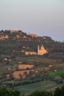 The old town of Montepulciano with the Church of Madonna di San Biagio, Tuscany, Italy, Europe