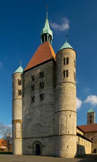 Westwork of the collegiate church of St Boniface in Freckenhorst, Warendorf, Münsterland, North