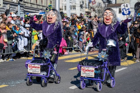 Carnival revellers Pensioners Rollator