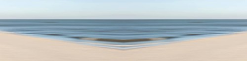 Mirrored picture, blurred, waves on Sylt North Sea beach, National Park Wadden Sea, Sylt, Hoernum,