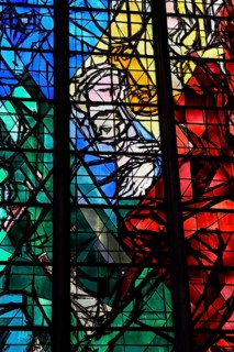 Stained glass window by Jacques Villon in the sacrament chapel of the Gothic Saint-Étienne