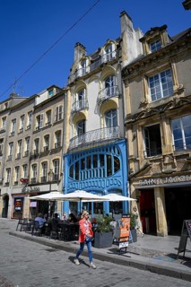 Colourful house facade, Metz, Grand Est region, France, Europe