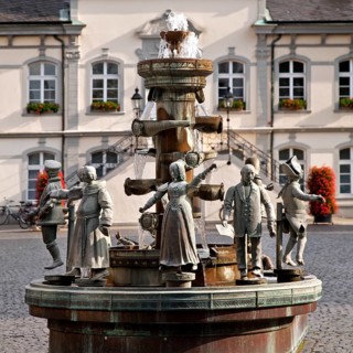 The civic fountain by Bonifatius Stirnberg in front of the town hall in Lippstadt, North