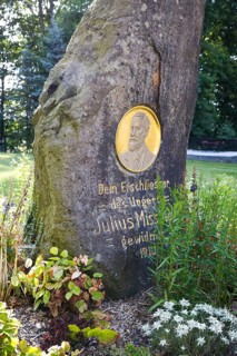 Memorial stone for Julius Missbach on the Ungerberg near Neustadt, Saxony, Germany, Europe