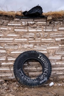 House walls made of salt rock, Salinas Grandes, Salta Province, Argentina, South America