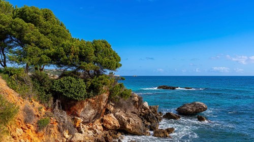 Landscape and coastal area in the north of Majorca, Cala Rajada, Balearic Islands, . Spain