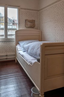 Early 20th century bedchamber with bed, today industrial museum, Lauf an der Pegnitz, Middle