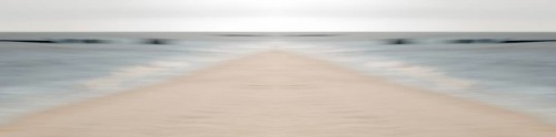 Mirrored picture, blurred, waves on Sylt North Sea beach, National Park Wadden Sea, Sylt, Hoernum,