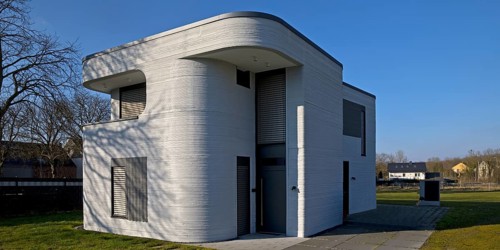 Detached, two-storey detached house from the 3D printer, additive manufacturing, Beckum, North