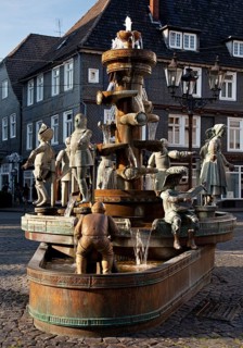 The civic fountain by Bonifatius Stirnberg at the town hall in Lippstadt, North Rhine-Westphalia,