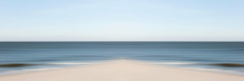 Mirrored picture, blurred, waves on Sylt North Sea beach, National Park Wadden Sea, Sylt, Hoernum,