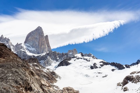 Mount Fitz Roy, Laguna de los Tres Trail, El Chaltén, Santa Cruz Province, Argentina, South America