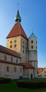 Westwork of the collegiate church of St Boniface in Freckenhorst, Warendorf, Münsterland, North