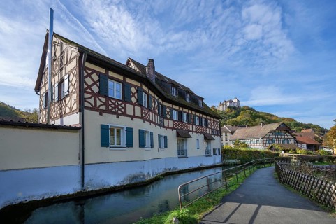 Historic house on the Trubach, above Egloffstein Castle, built around 1150, Upper Franconia,