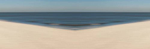 Mirrored picture, blurred, waves on Sylt North Sea beach, National Park Wadden Sea, Sylt, Hoernum,