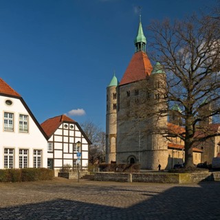 Westwork of the collegiate church of St Boniface in Freckenhorst, Warendorf, Münsterland, North