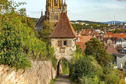 Neckarhaldentor city gate in Esslingen am Neckar, Baden-Württemberg, Germany, Europe