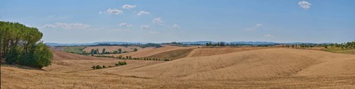 Tuscan landscape with fields and hills, Unesco world heritage, Crete Senesi, Italy, Europe,