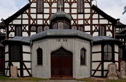 Protestant Church of Peace, partial view from the south, built 1656-57, largest half-timbered