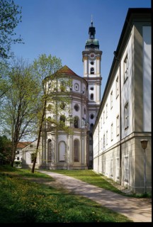 The church from the east. Baroque monastery church from 1766, St., Sankt, Saint
