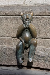 The Devil, sculpture by Rolf Goerler, 1999, St., Sankt, Saint