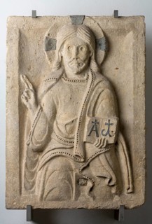 Brauweiler near Pulheim, Abbey Church of St Nicholas, Lapidary, Christ Enthroned from the west