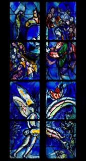 Window by Marc Chagall in the choir, created from 1978, St., Sankt, Saint