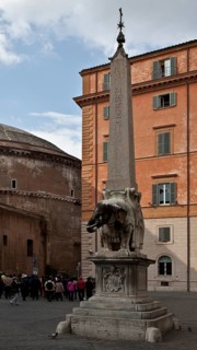 On the Piazza della Minerva, left Pantheon from the south-east