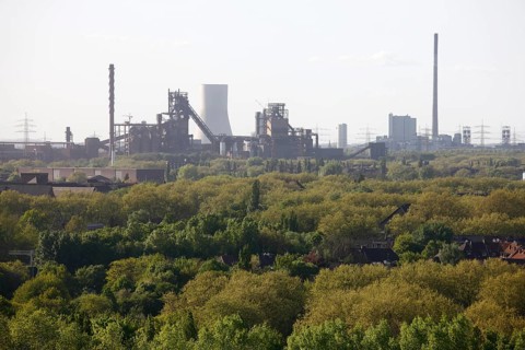 Former Thyssen AG steelworks, view from blast furnace 5 to the north-west