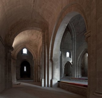 Cistercian monastery founded in 1144, church built 1175-1220, view from the north aisle to the