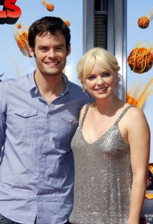 Bill Hader and Anna Faris at the Los Angeles premiere of 'Cloudy With A Chance Of Meatballs' held