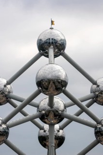 Brussels, Bruxelles, site of Expo 1958, Atomium, 165-billion-fold enlargement of an iron molecule,