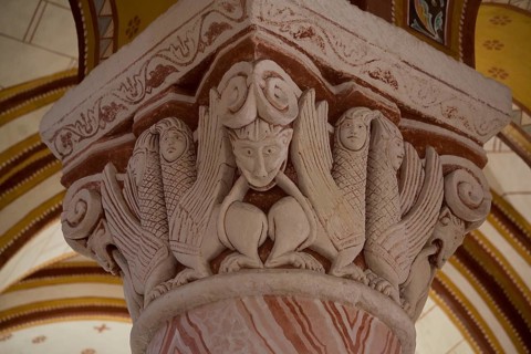 Capital of a column in the ambulatory, St., Sankt, Saint