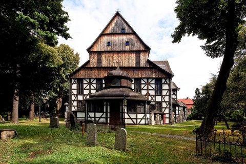 Protestant Peace Church, view from the west built 1656-57 polygonal entrance pavilion in front of