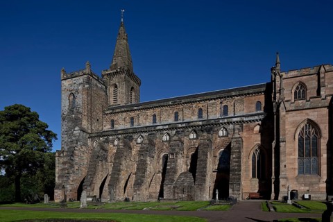 Partial view from the south-east with the stepped buttresses of the 16th century, St., Sankt, Saint