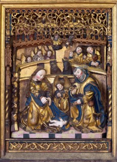Root-Jesse altar from the castle church, around 1515, Adoration with angels, St., Saint, Saint