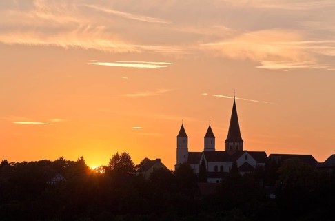 View from south-east at sunset, St., Sankt, Saint