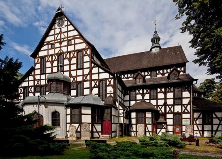 Protestant Church of Peace, partial view from the south, built 1656-57, largest half-timbered