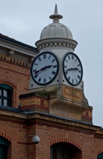 Clock on the administration building, dated 1885