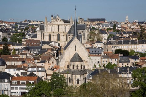 City view with St-Radegonde from the east, St, Sankt, Saint