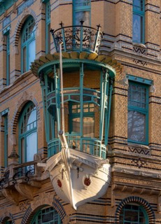 Antwerp, Art Nouveau houses, House of the Five Continents, built in 1901 by Frans Smet-Verhas,