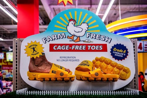 Free-range toes in egg cartons, surreal art at the Meow Wolf Museum, Area 15, Las Vegas, Nevada,