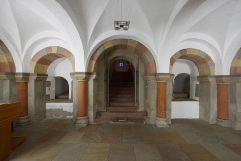 Crypt, view to the west Church of St., Church of St., St., St., Saint